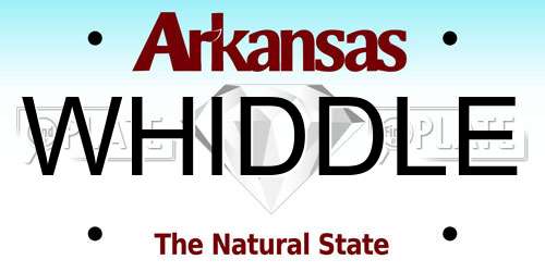 WHIDDLE Arkansas License Plate