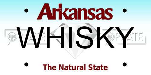 WHISKY Arkansas License Plate