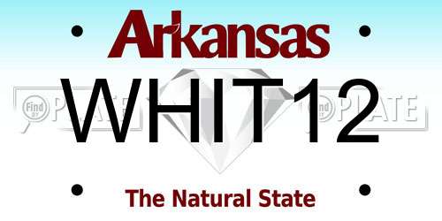 WHIT12 Arkansas License Plate