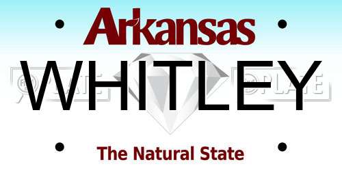 WHITLEY Arkansas License Plate