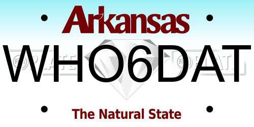 WHO6DAT Arkansas License Plate