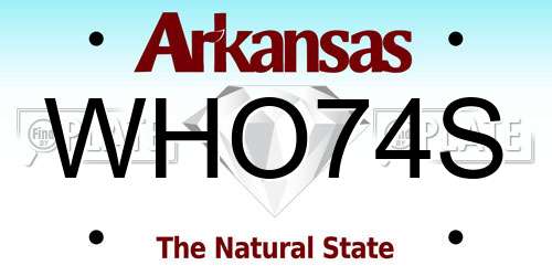 WHO74S Arkansas License Plate