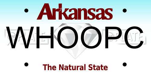 WHOOPC Arkansas License Plate
