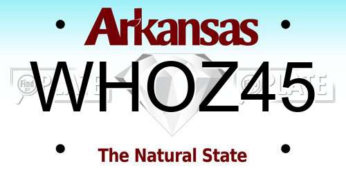 WHOZ45 Arkansas License Plate