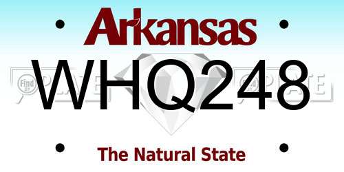 WHQ248 Arkansas License Plate