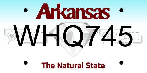 WHQ745 Arkansas License Plate