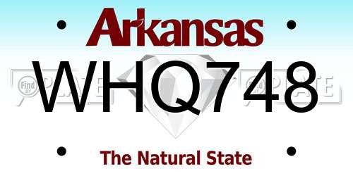 WHQ748 Arkansas License Plate