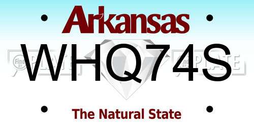 WHQ74S Arkansas License Plate