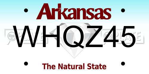 WHQZ45 Arkansas License Plate