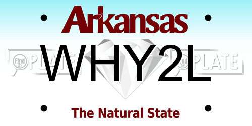 WHY2L Arkansas License Plate