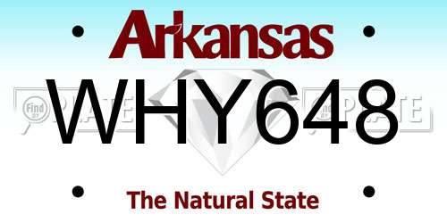 WHY648 Arkansas License Plate