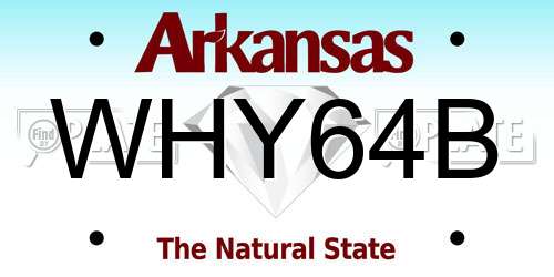 WHY64B Arkansas License Plate
