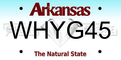 WHYG45 Arkansas License Plate