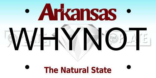 WHYNOT Arkansas License Plate