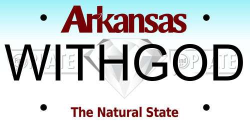 WITHGOD Arkansas License Plate