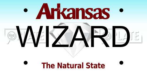 WIZARD Arkansas License Plate