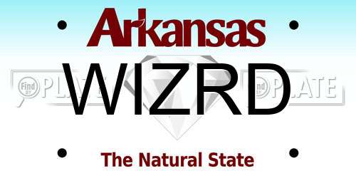 WIZRD Arkansas License Plate