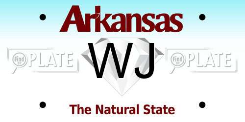 WJ Arkansas License Plate