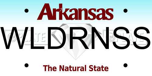 WLDRNSS Arkansas License Plate