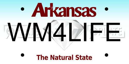 WM4LIFE Arkansas License Plate