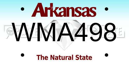 WMA498 Arkansas License Plate