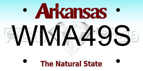 WMA49S Arkansas License Plate