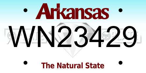 WN23429 Arkansas License Plate