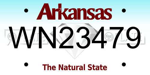 WN23479 Arkansas License Plate