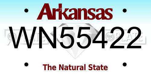WN55422 Arkansas License Plate