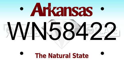 WN58422 Arkansas License Plate