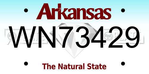 WN73429 Arkansas License Plate