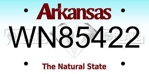 WN85422 Arkansas License Plate
