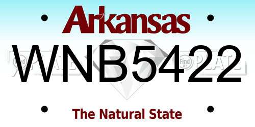 WNB5422 Arkansas License Plate