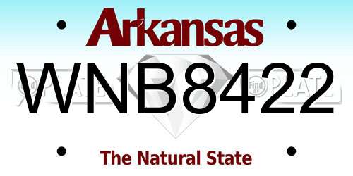 WNB8422 Arkansas License Plate
