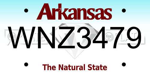 WNZ3479 Arkansas License Plate