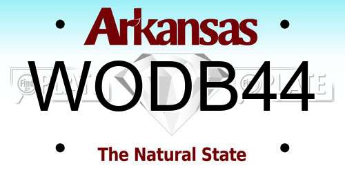 WODB44 Arkansas License Plate