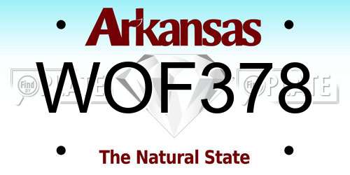 WOF378 Arkansas License Plate