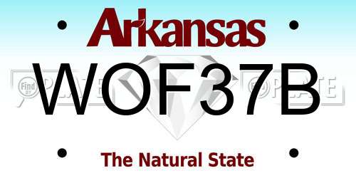 WOF37B Arkansas License Plate