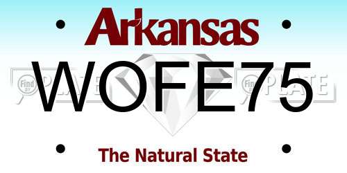 WOFE75 Arkansas License Plate