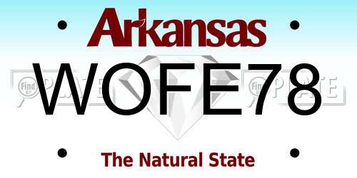 WOFE78 Arkansas License Plate