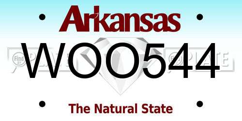 WOO544 Arkansas License Plate