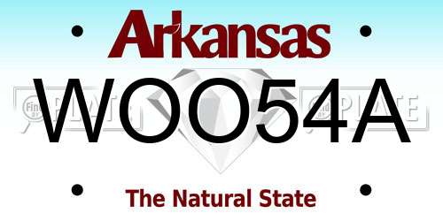 WOO54A Arkansas License Plate