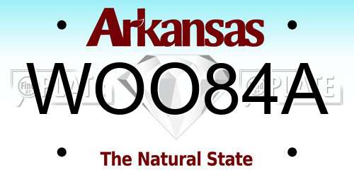 WOO84A Arkansas License Plate