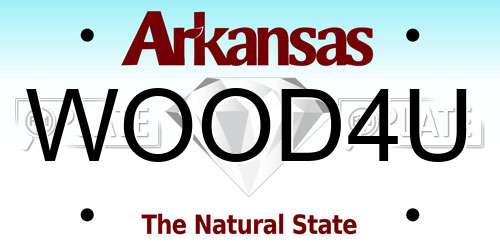 WOOD4U Arkansas License Plate