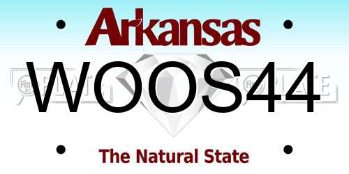 WOOS44 Arkansas License Plate