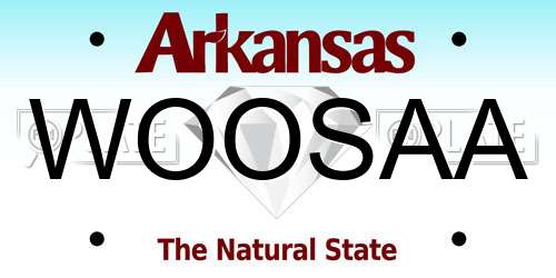 WOOSAA Arkansas License Plate