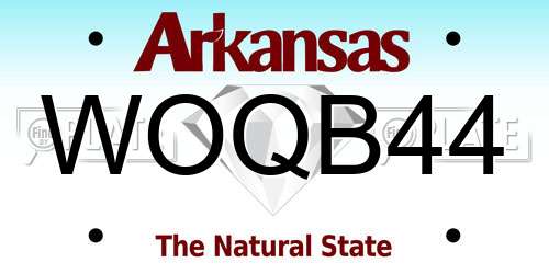 WOQB44 Arkansas License Plate