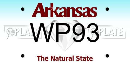 WP93 Arkansas License Plate