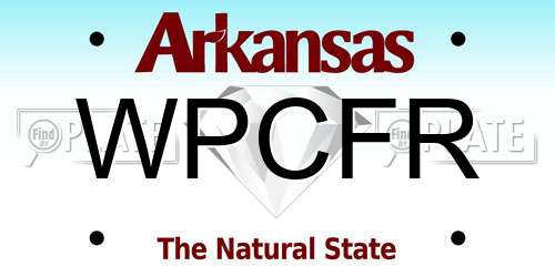 WPCFR Arkansas License Plate