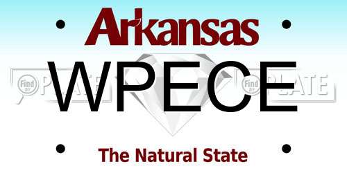 WPECE Arkansas License Plate
